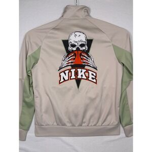 Nike Basketball Frenzy Skull Track Jacket Mens L Tan Brown Full Zip DR9789-104